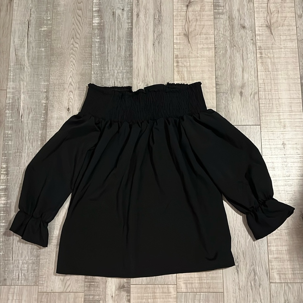 XIZI Off The Shoulder 3/4 Sleeve Bow Blouse